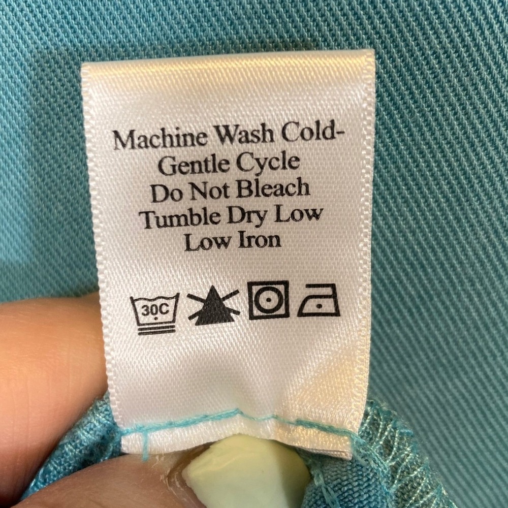 Coldwater Creek Womens Aqua Blue 100% Tencel Button Front Jacket Size M H22010 - Picture 4 of 11